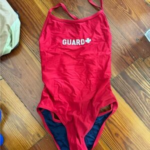 Red Lifeguard Swimsuit
